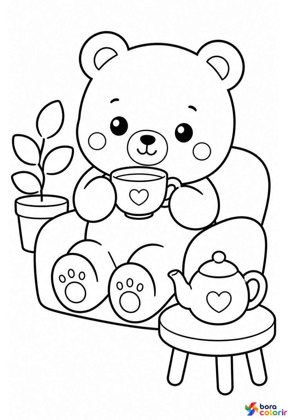 Ursinho Fofo para Colorir