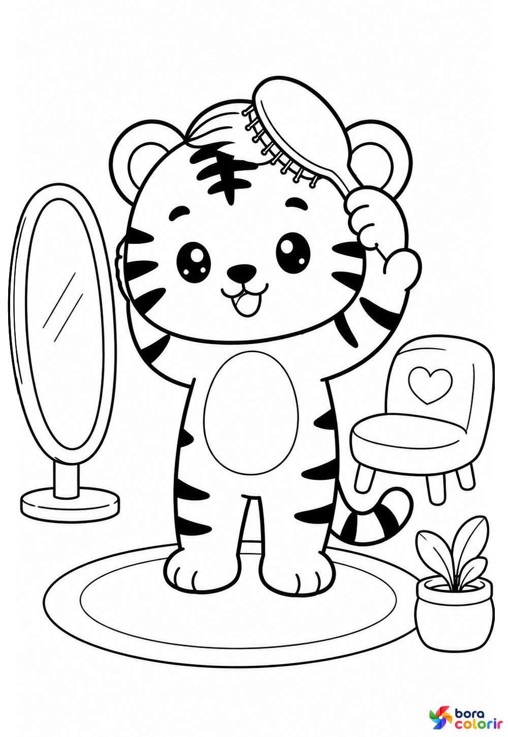 Tigrinho Fofo para Colorir