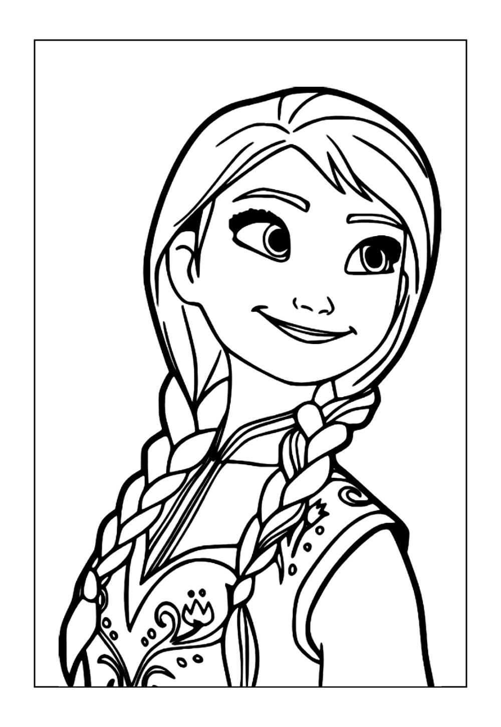 Desenho da Anna para imprimir e pintar