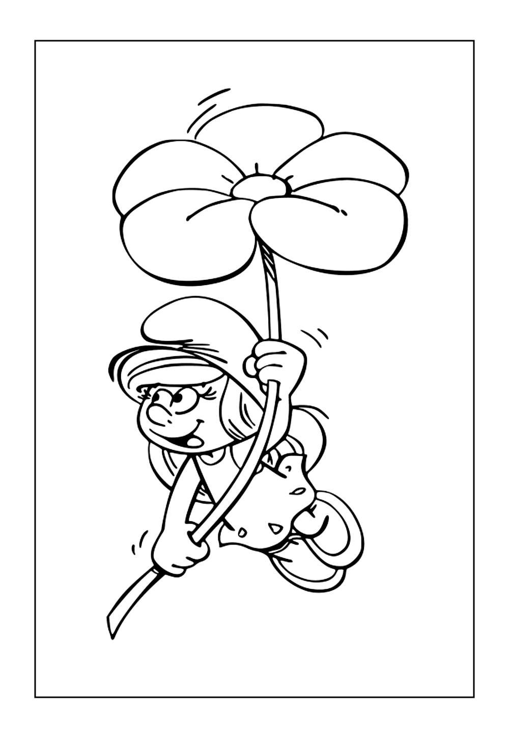 Smurfette para colorir e pintar