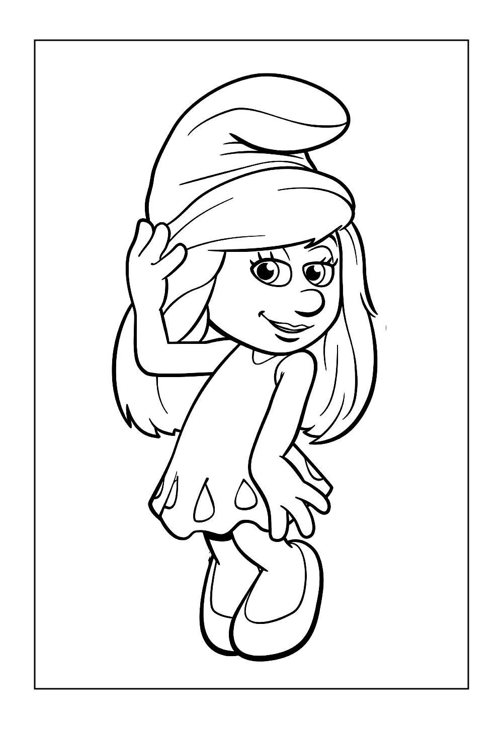 Smurfette para colorir e imprimir