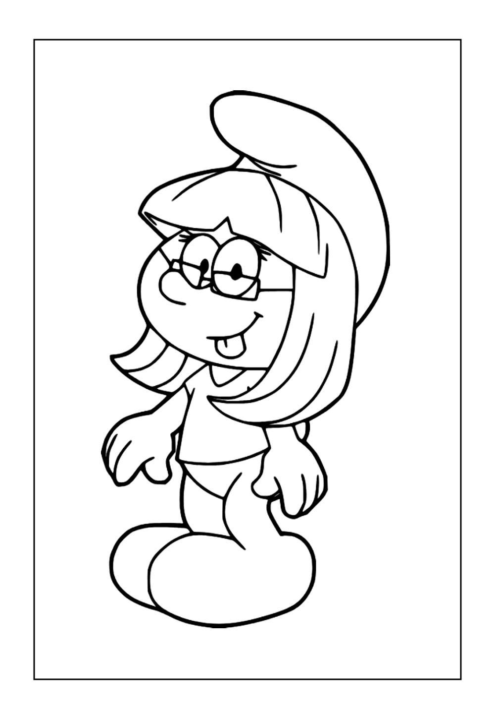 Desenho da Smurfette para imprimir