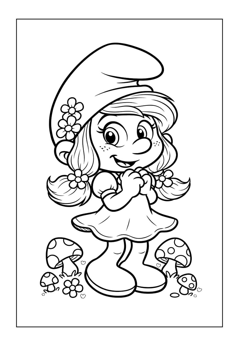 Desenho da Smurfette para pintar