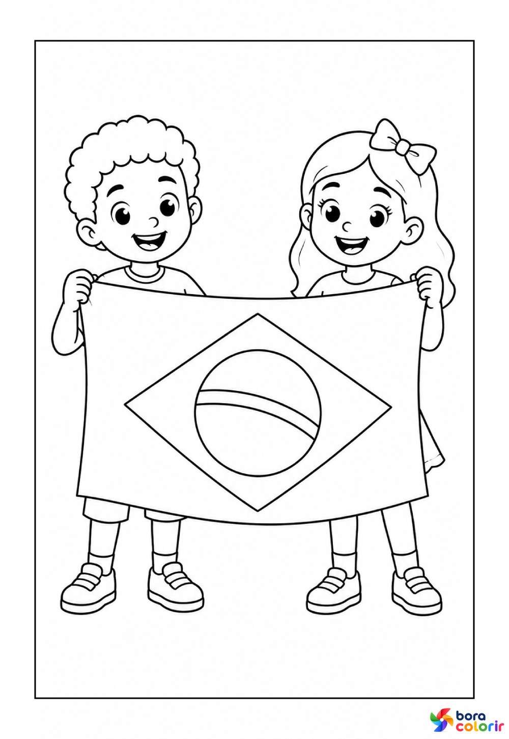 Desenho da Bandeira do Brasil para colorir no dia 7 de Setembro