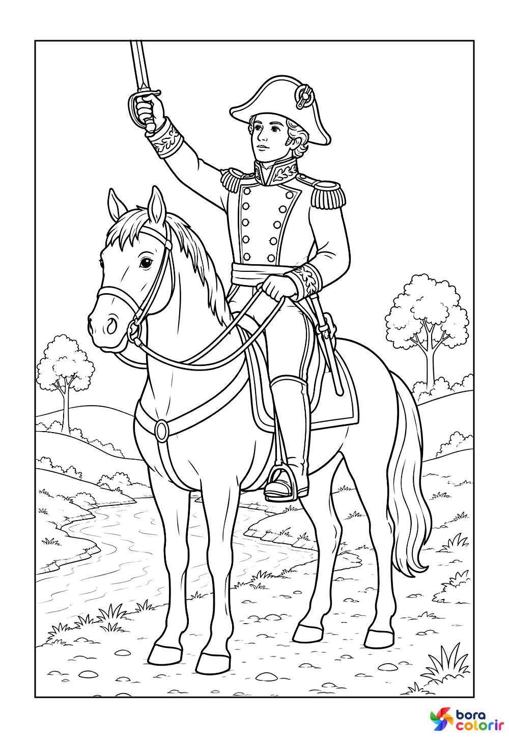 Desenhos da Independência do Braisl para colorir