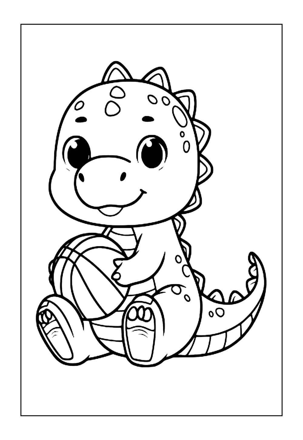 Desenho de Dinossauro Alossauro para pintar
