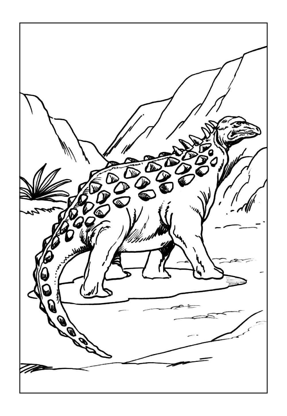 Desenho de Anquilossauro para colorir