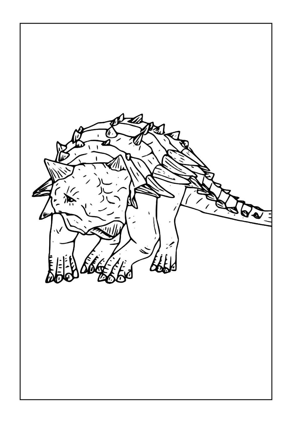 Desenho de Anquilossauro para imprimir