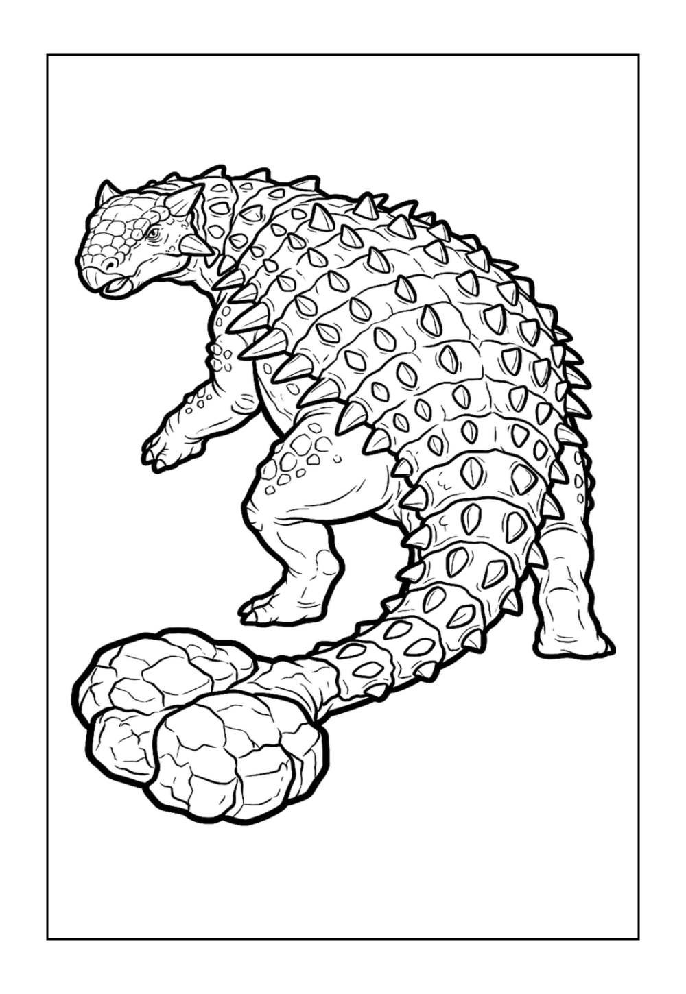 Desenho de Dinossauro Anquilossauro para colorir