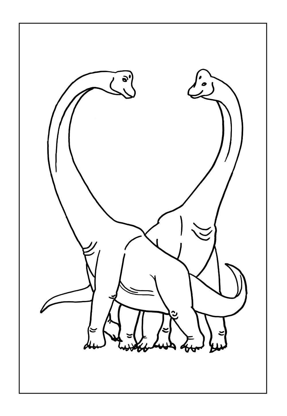 Desenho de Dinossauros Braquiossauros para colorir