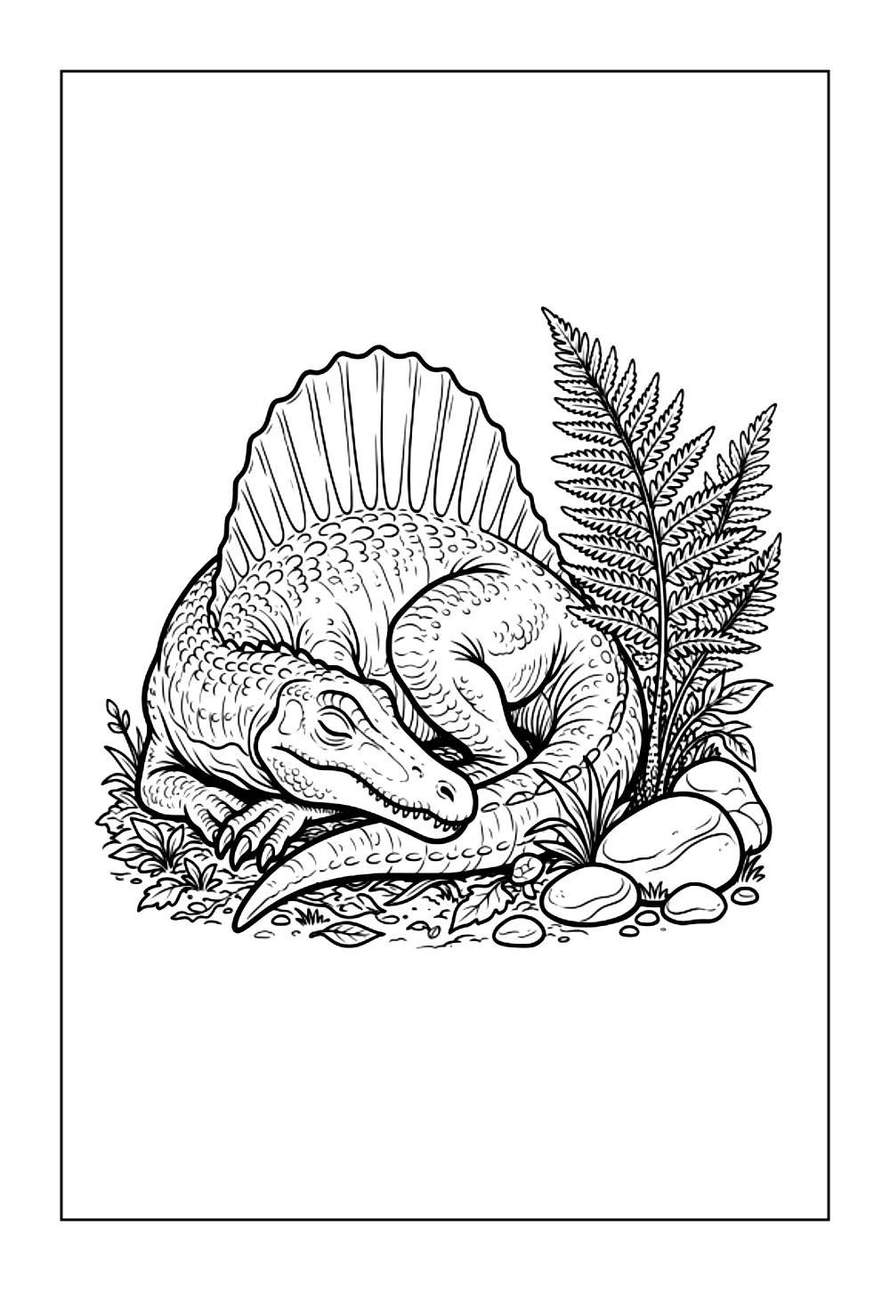 Desenho de Espinossauro para pintar