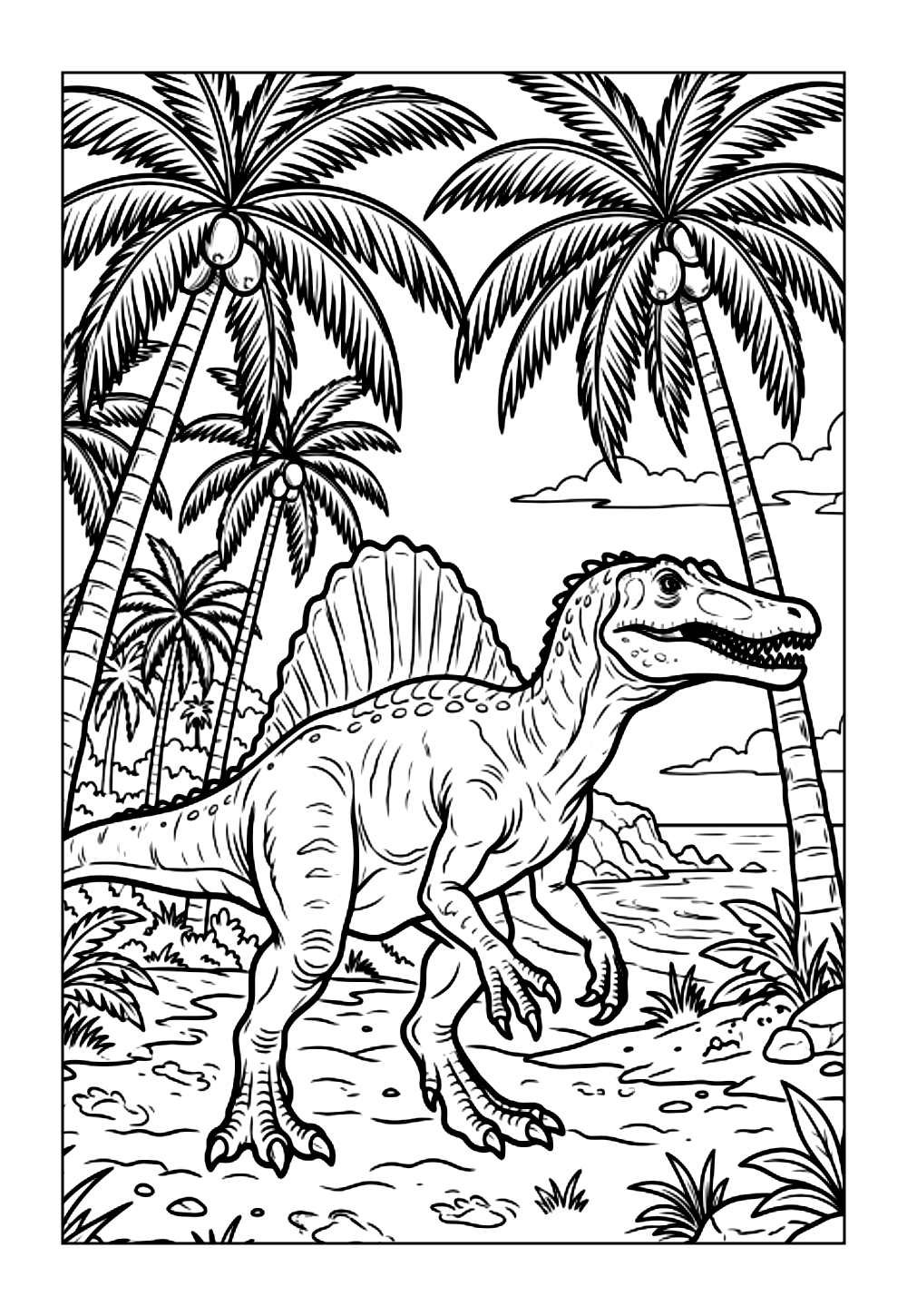 Desenho do Dinossauro Espinossauro