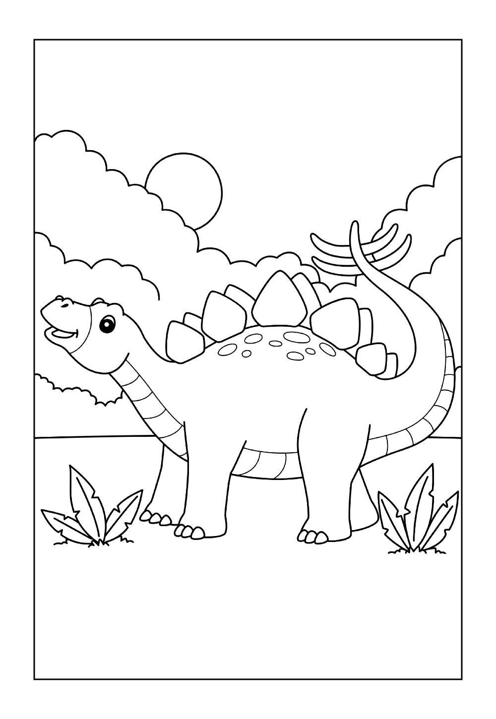 Desenho de Estegossauro para imprimir e colorir