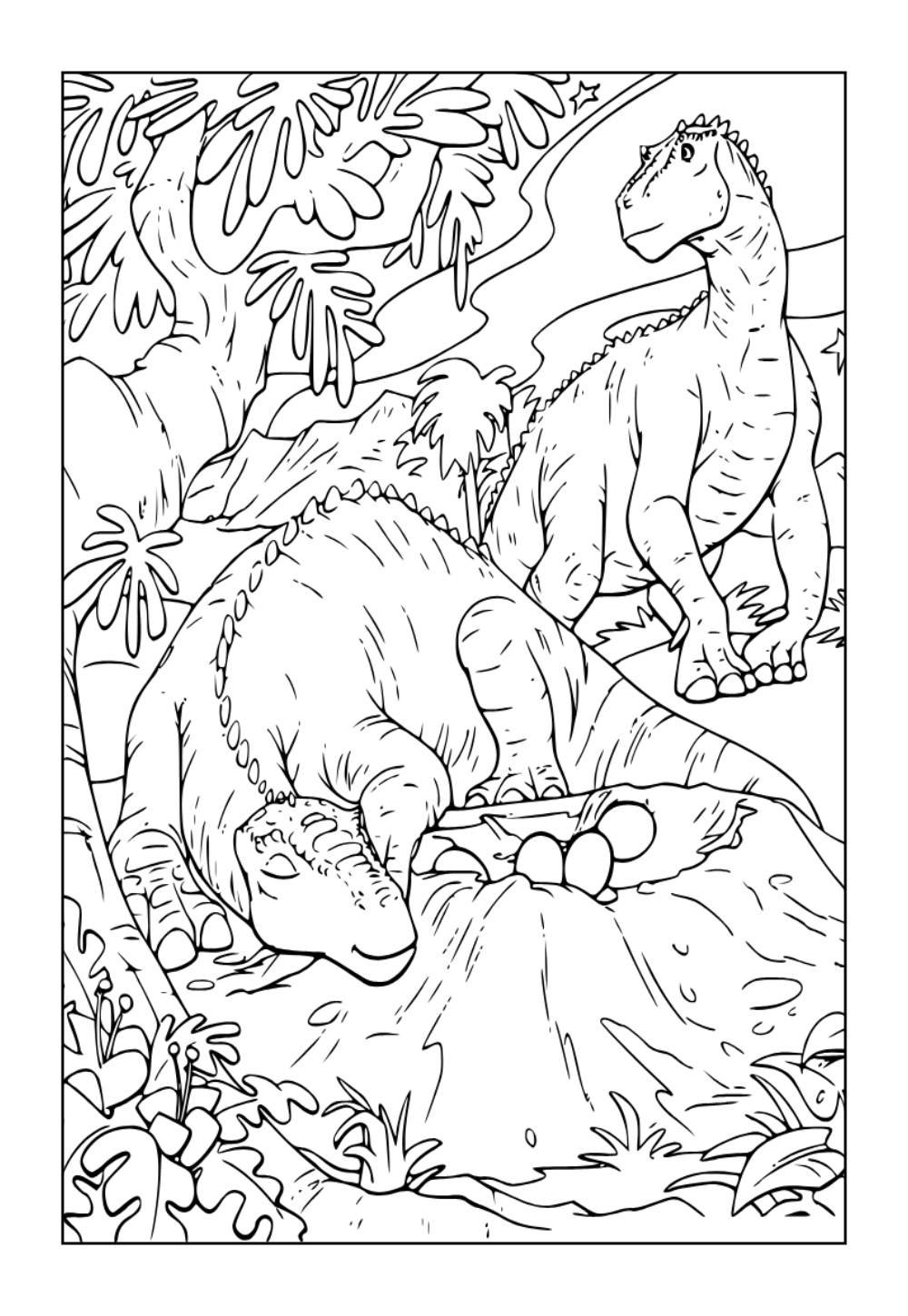 Desenho de Dinossauros para colorir
