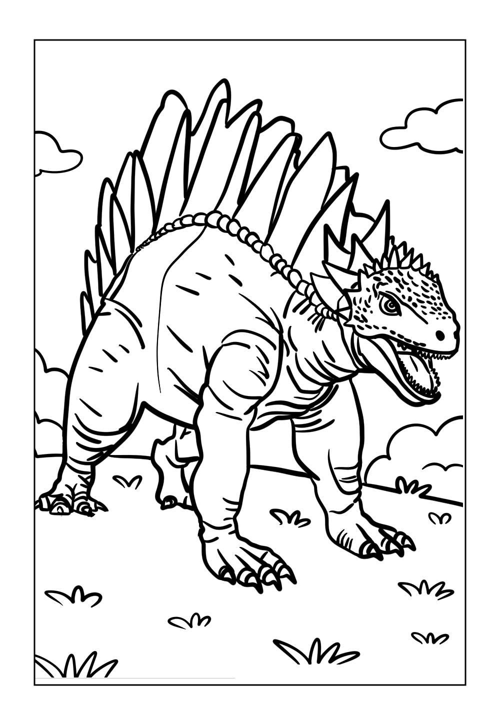 Dinossauro Estegossauro para imprimir e colorir