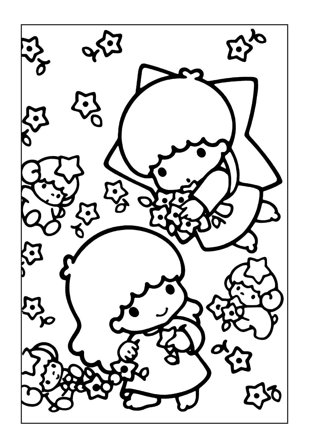 Desenho de Little Twin Stars para imprimir