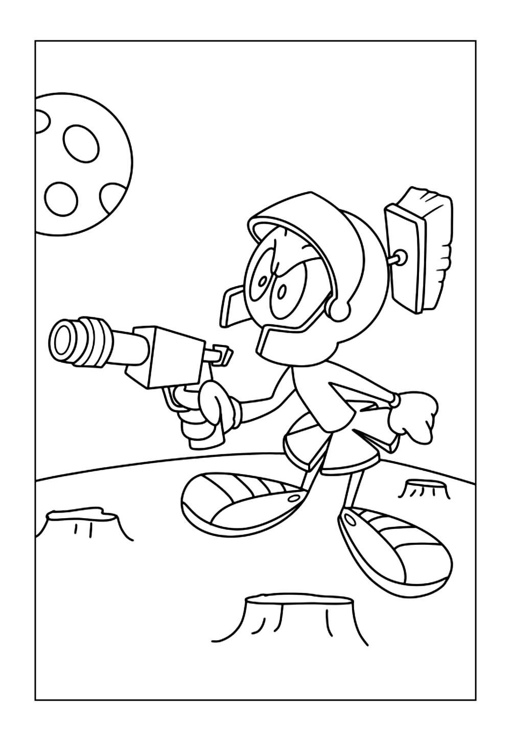 Desenho do Marvin O Marciano para imprimir e colorir