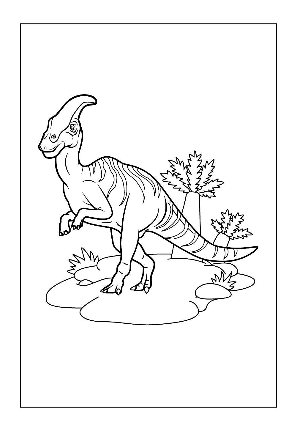 Parasaurolofo para imprimir e colorir