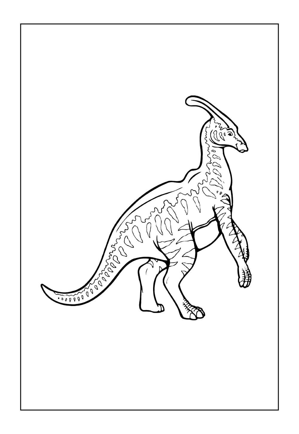 Desenho de Parasaurolofo para imprimir e colorir