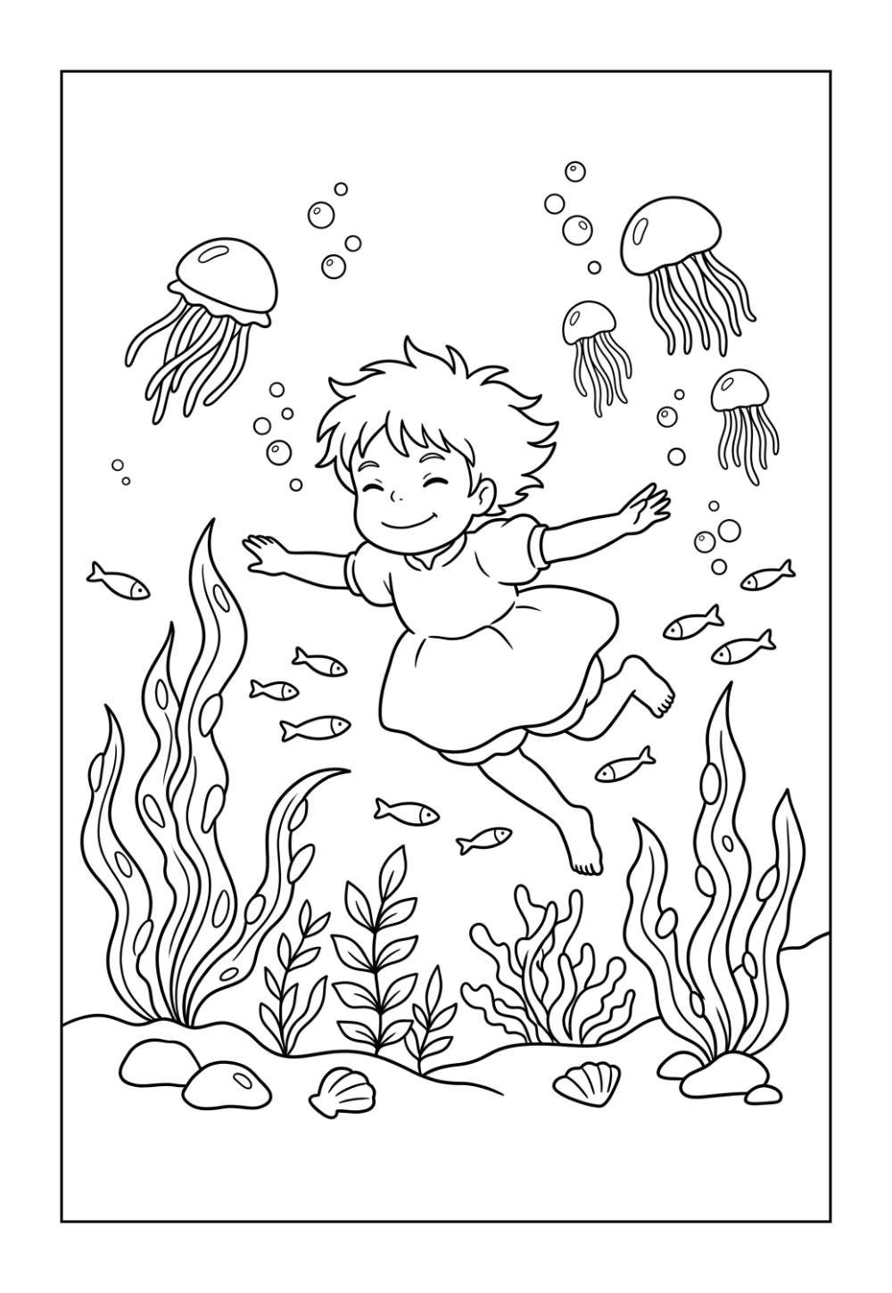 Desenhos para Colorir de Ponyo