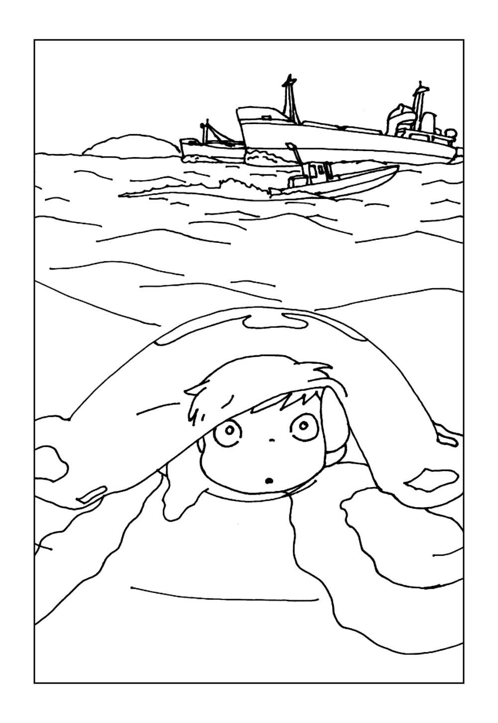 Desenhos de Ponyo para imprimir