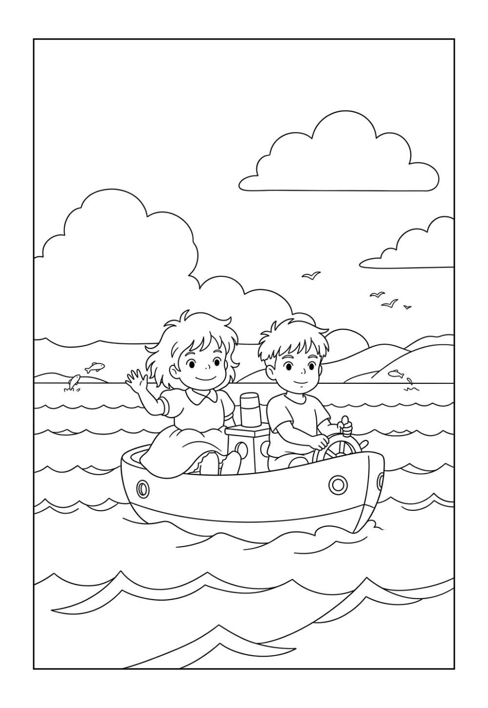 Desenhos de Ponyo para colorir e pintar