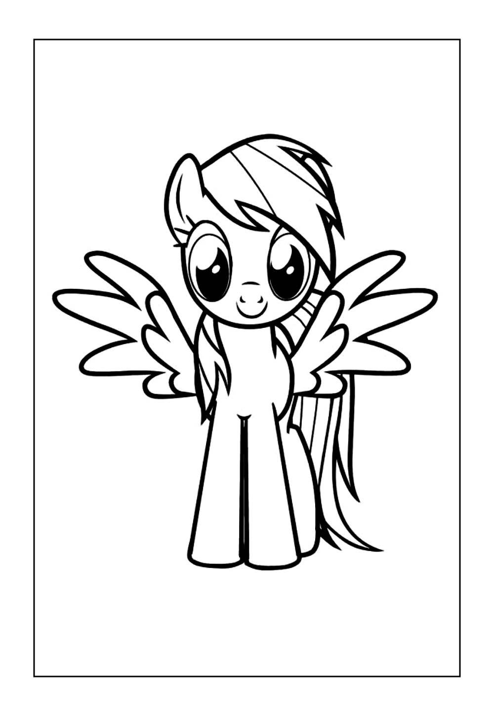 Desenho de Rainbow Dash para imprimir e pintar