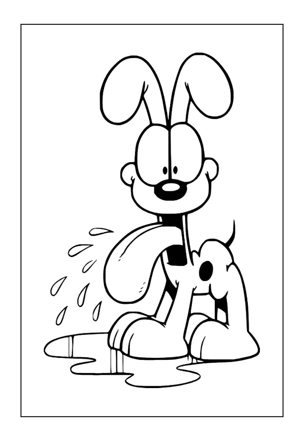 Desenhos do Odie para pintar e colorir