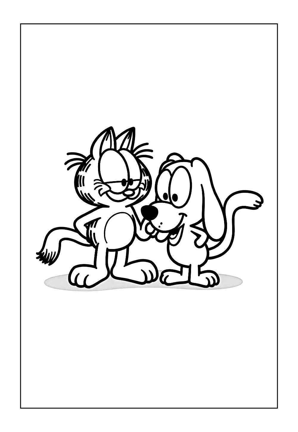 Garfield e Odie para colorir