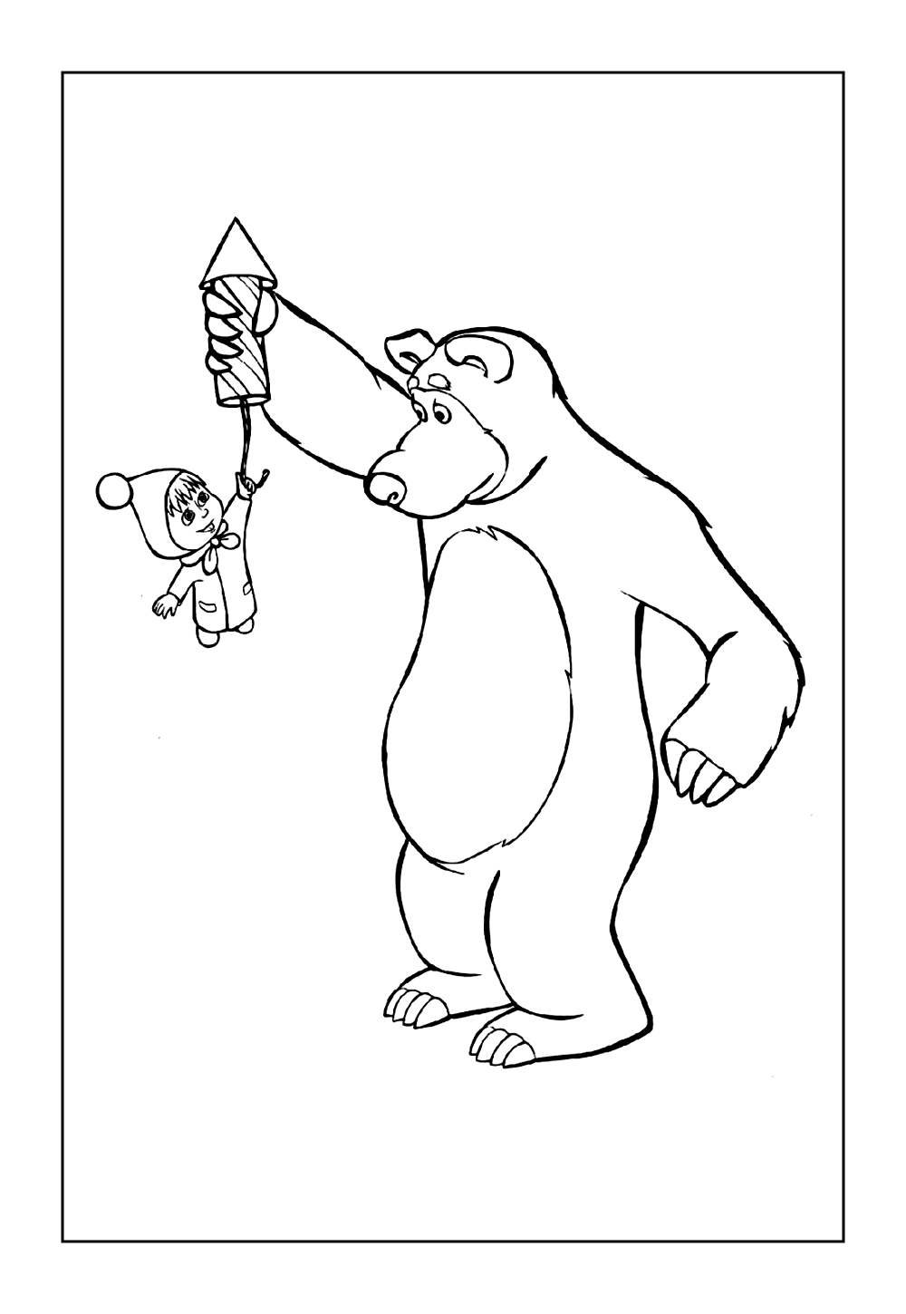 Desenho de Urso de Masha e o Urso para colorir