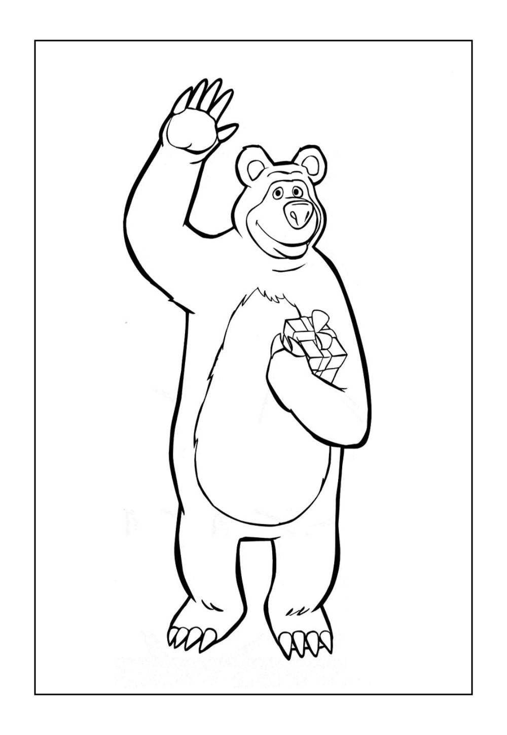 Desenho de Urso de Masha e o Urso para pintar