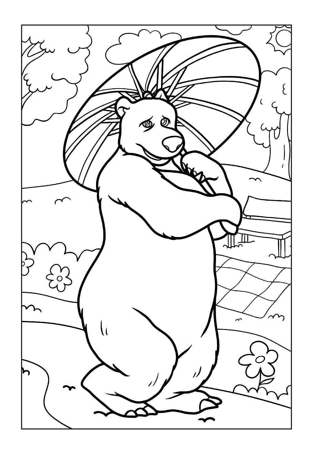 Urso de Masha e o Urso para colorir