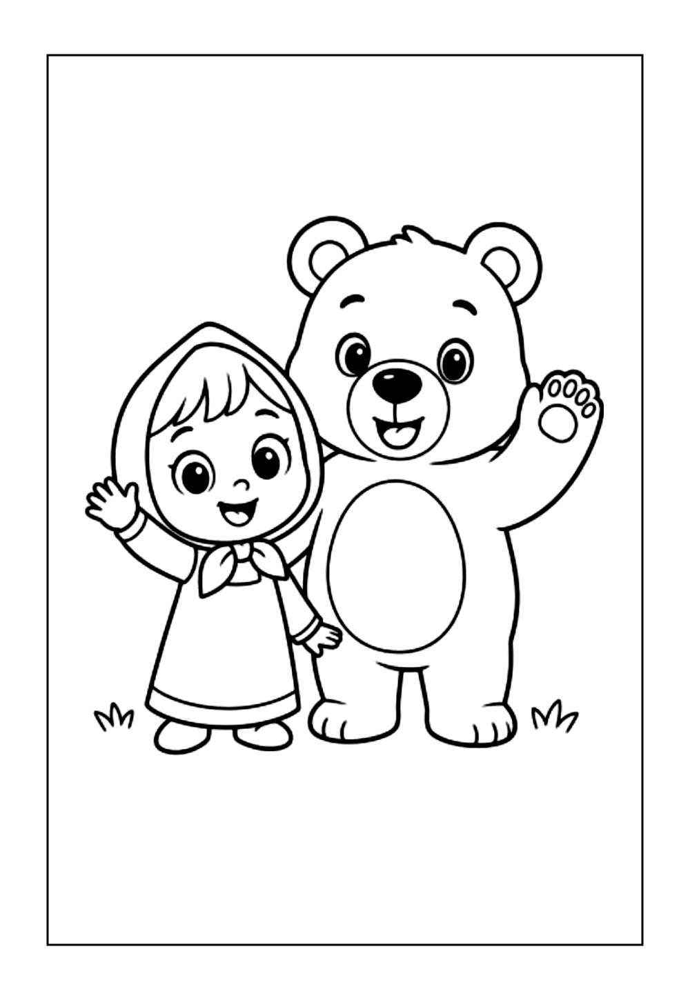 Masha e o Urso para colorir