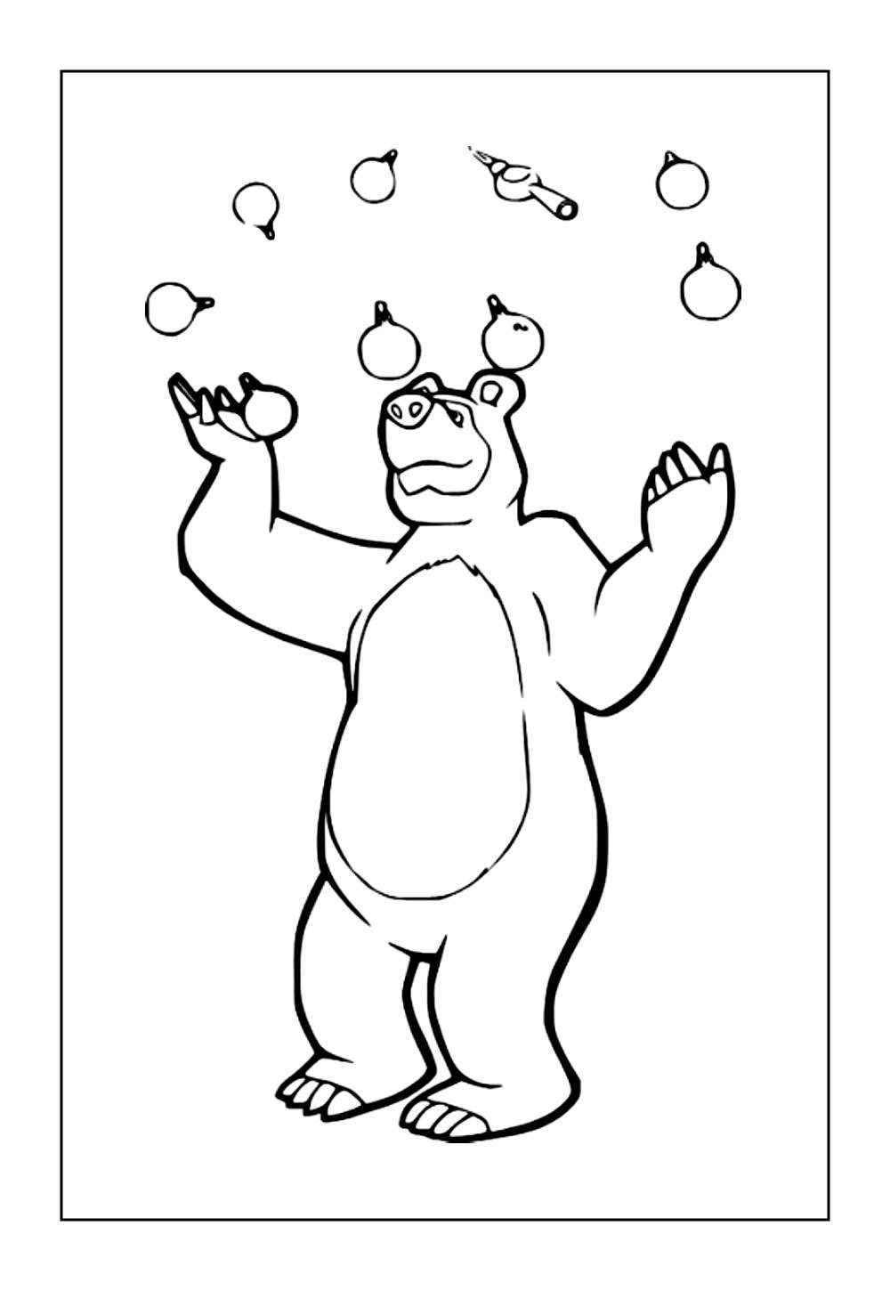 Desenhos de Urso de Masha e o Urso para pintar