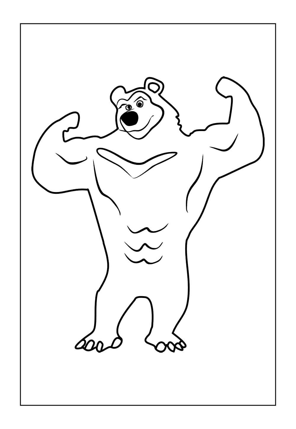 Desenhos de Urso de Masha e o Urso para pintar e imprimir