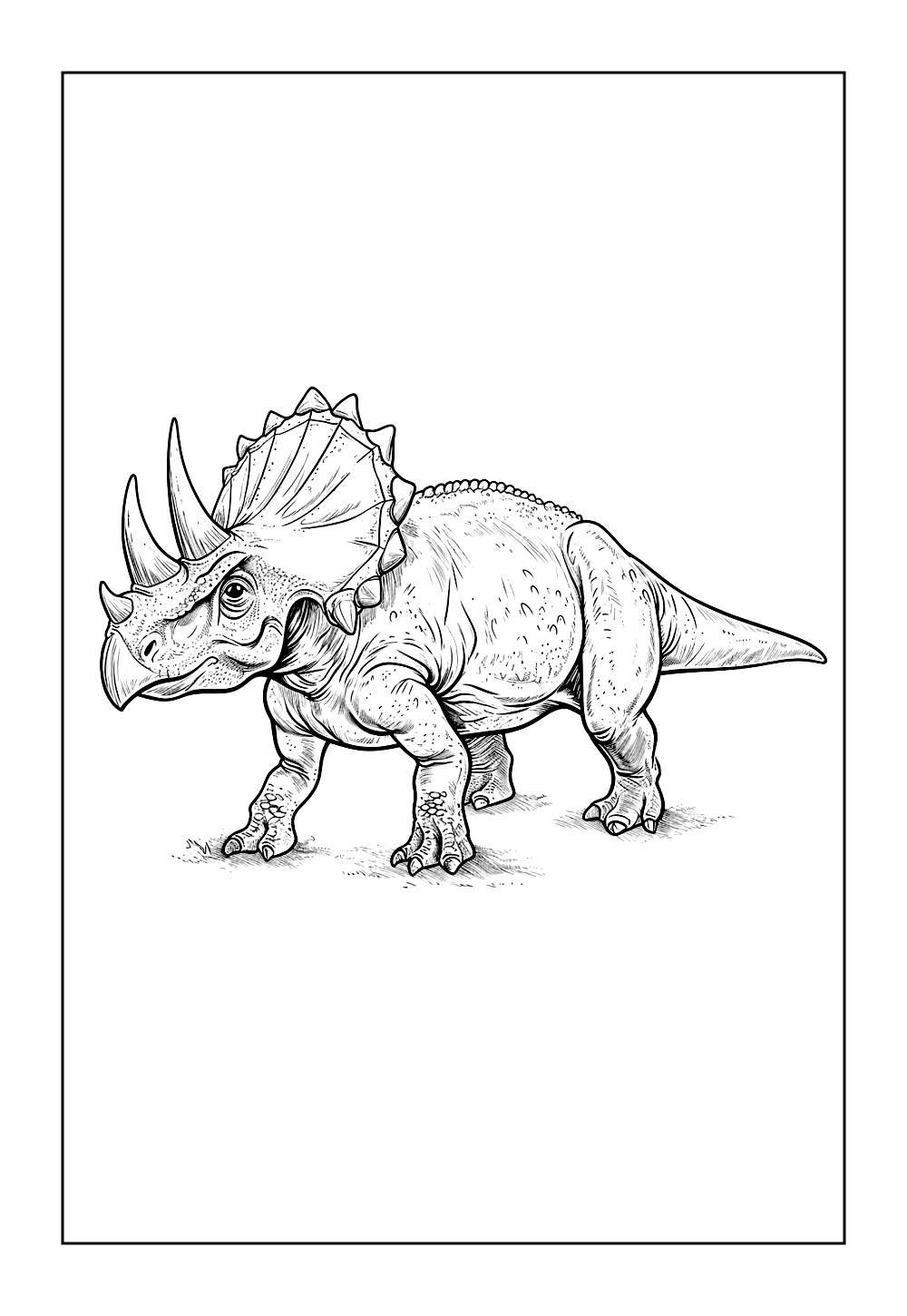Desenho de Triceratops para colorir
