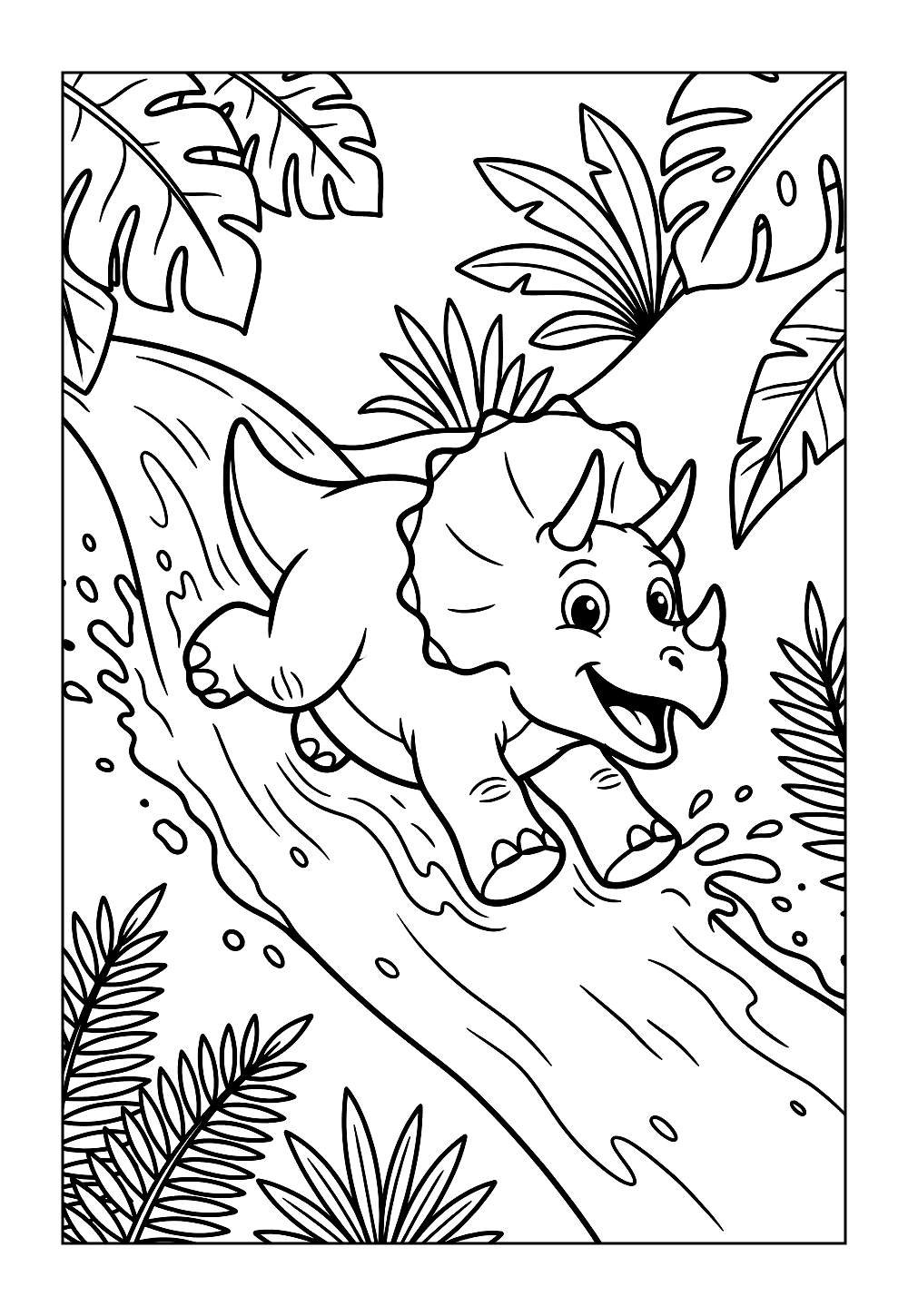 Desenhos de Triceratops para colorir