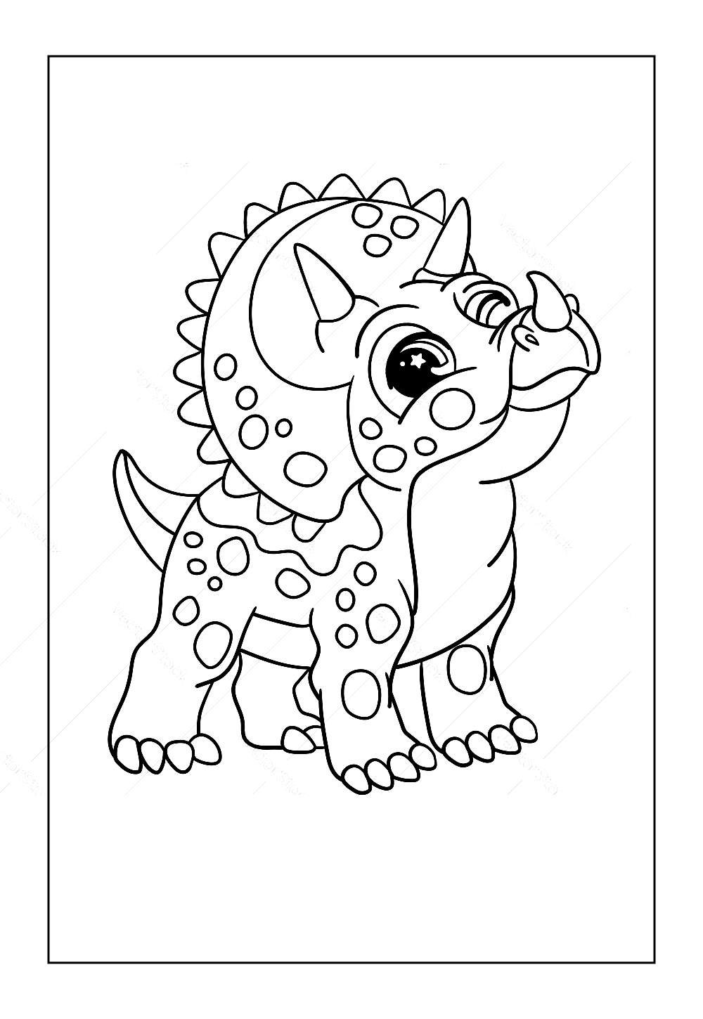 Desenhos de Triceratops para pintar e colorir