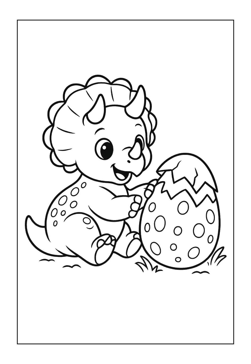 Desenho de Triceratops para pintar