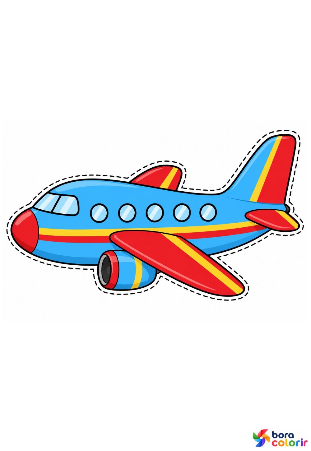Molde de Avião Fofinho para Imprimir