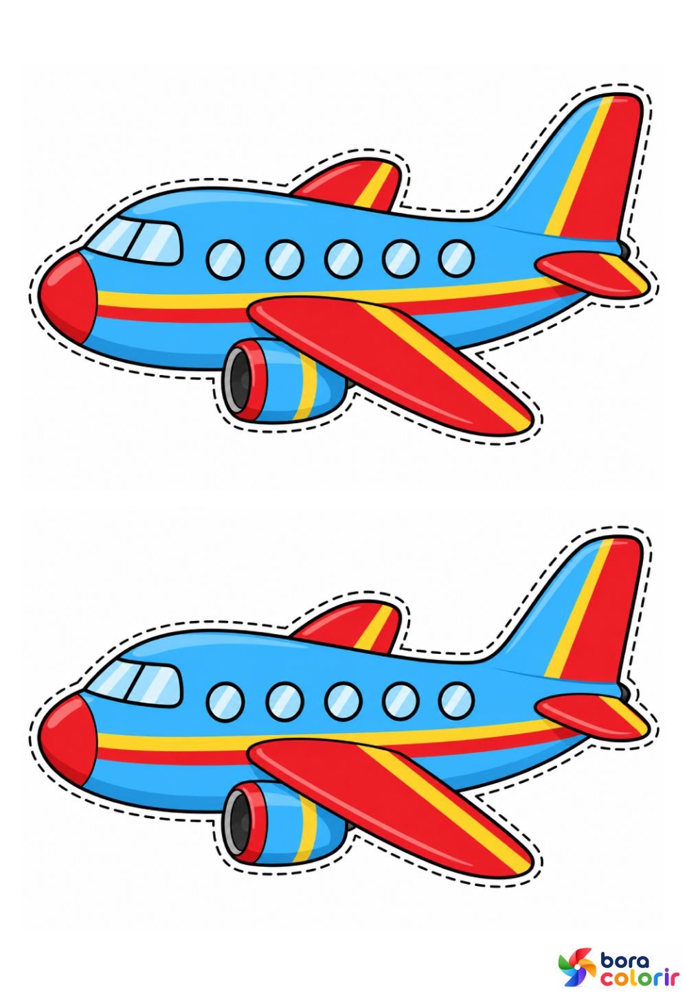 Molde de Avião Divertido para Imprimir