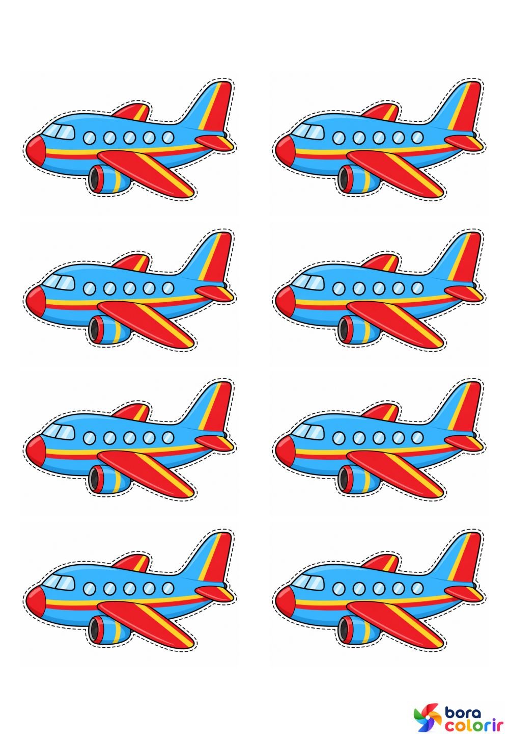 Molde de Avião Pequeno para Imprimir