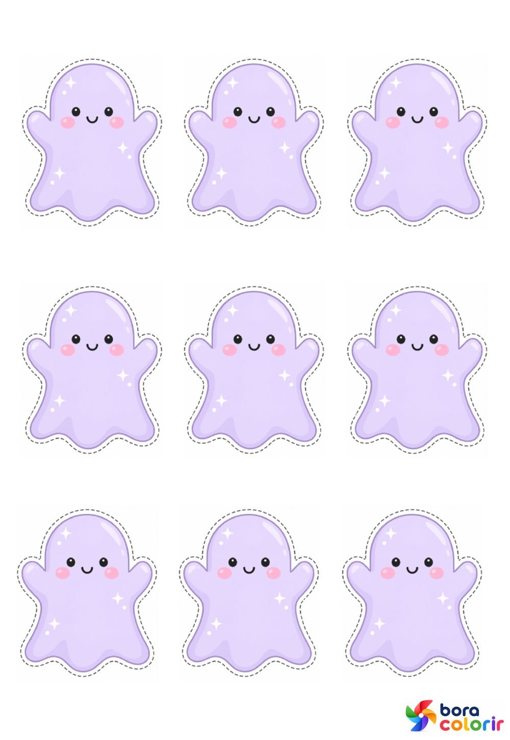 Moldes de Fantasminhas Pequenos para Imprimir