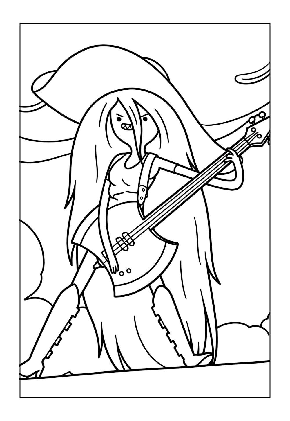 Desenhos da Marceline a Rainha dos Vmpiros para pintar