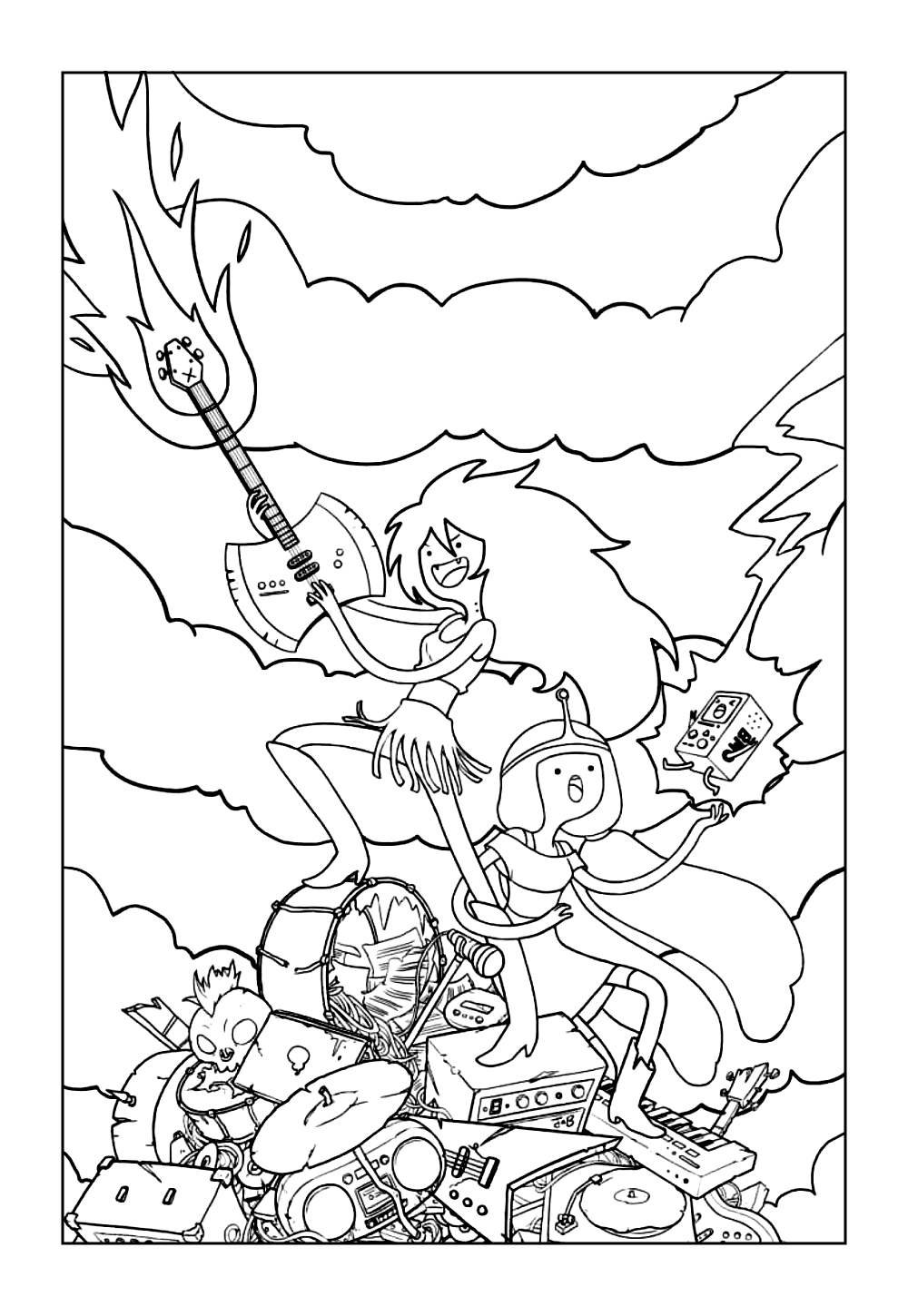 Desenho da Marceline de Hora de Aventura para colorir