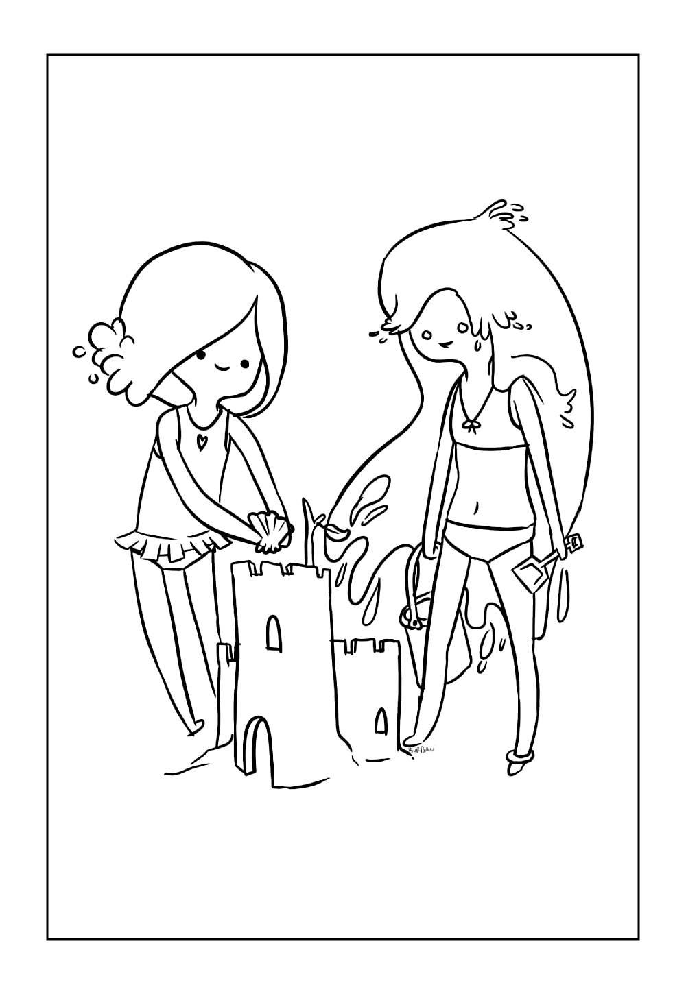 Desenho da Marceline de Hora de Aventura para pintar