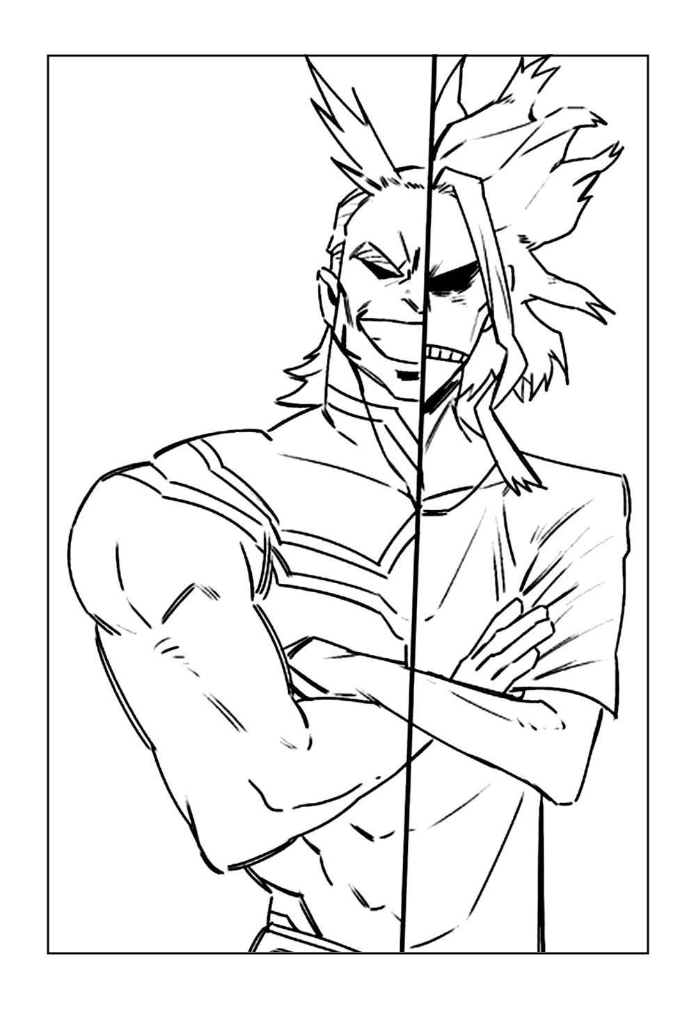 Desenho do All Might para imprimir e pintar