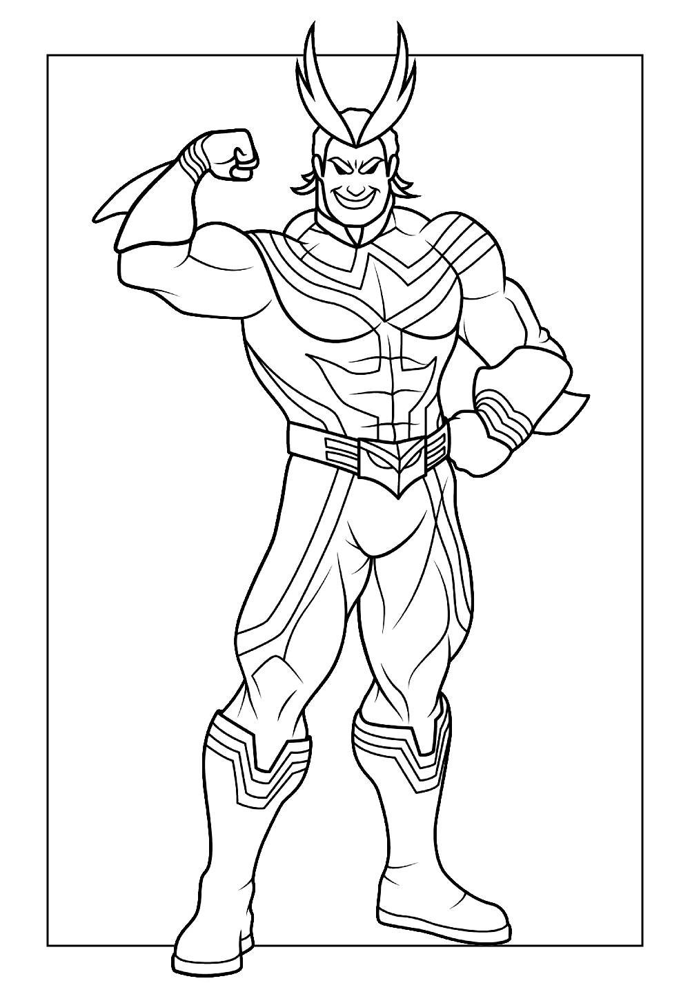 Desenho do All Might para colorir e pintar