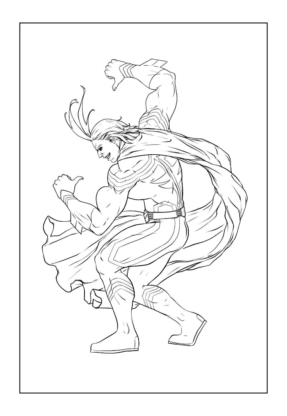 Desenho do All Might para pintar