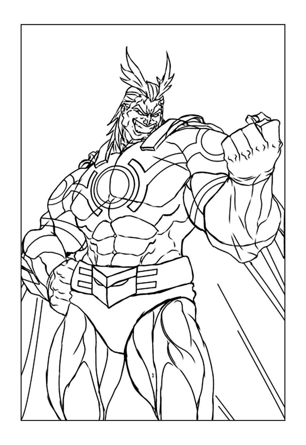 Desenho do All Might para colorir